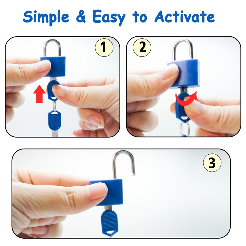 Suitcase Locks with Keys, Small Travel Luggage Suitcase Lock, Multicolor
