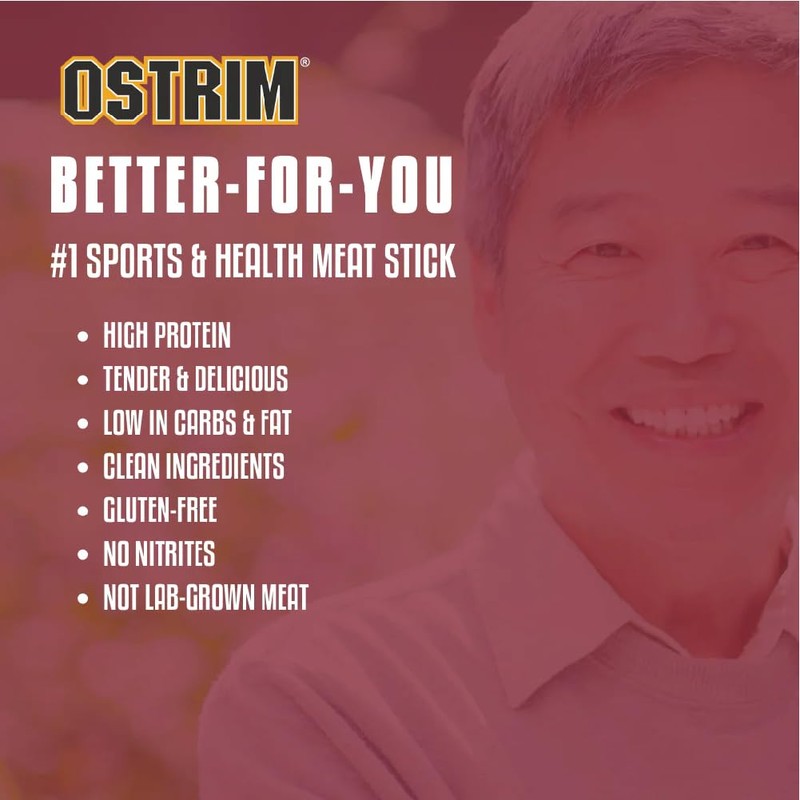 Ostrim Beef & Ostrich Jerky Snack Sticks-Teriyaki Flavor, 1.5 oz