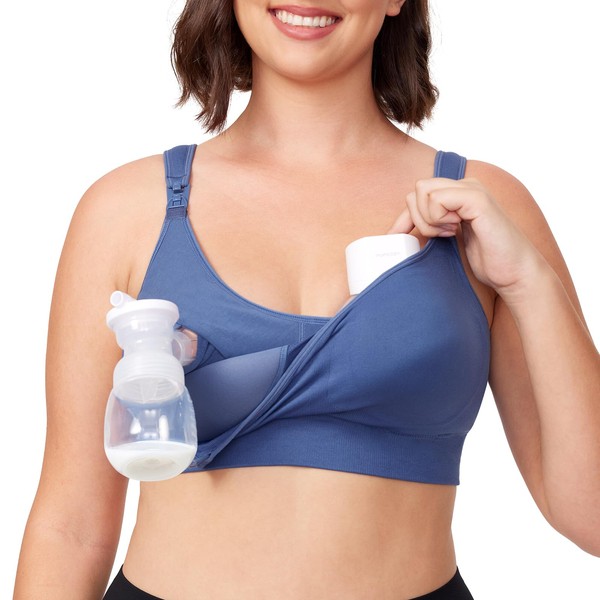 Momcozy Lycra Pumping Bra Hands Free, All-in-One Nursing Bras for