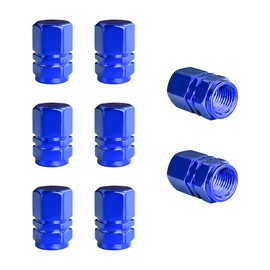 Wevdn 8 PCS Car Tire Valve Caps, Anti-Corrosion Aluminum Alloy Valve Stem Dust Caps with Rubber Seal, Leak-Proof Tire Valve Cover for SUV Truck Motorcycle Bike, Car Accessories (Blue)
