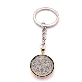OCC Old Coin Cufflinks Solid Keyring 1965 60th gift Birthday Sixpence Keyring GLD
