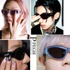 PEGH Futuristic Sunglasses for Men Women Wrap Around Fashion Sun
