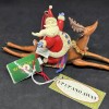 Kurt Adler Christmas Holiday Whimzles Santa On Reindeer ornament NIB
