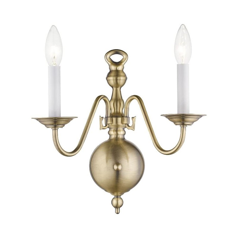 Livex Lighting 5002-02 Williamsburgh 2 Light Polished Brass Wall Sconce