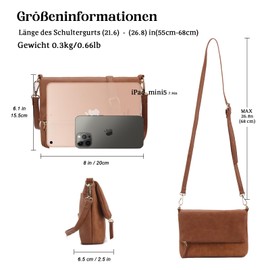 Gladdon Women's Small Shoulder Bag, Crossbody Bag, Shoulder Bag, Elegant Clutch Messenger PU Leather Bags for Daily Work, Shopping, brown, Retro