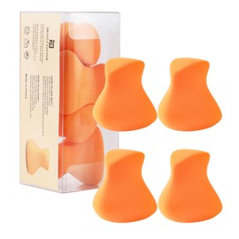 BEAUTYFACTOR Makeup Sponge Set 4 Pack,Latex-Free Beauty Sponge Blender for Liquid Cream Cosmetic,Ergonomically-shaped Makeup Sponges for Foundation