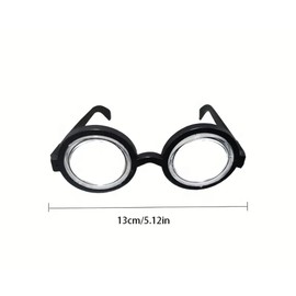 AURACASA Black Round Nerd Glasses with Thick Lenses Classic Frame Carnival Accessory Made in China