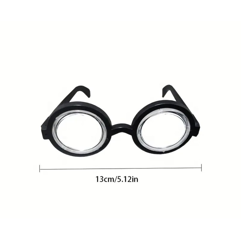 AURACASA Black Round Nerd Glasses with Thick Lenses Classic Frame