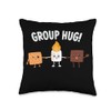 Group Hug Camping Campfire Chocolate Marshmallow S'Mores Throw Pillow