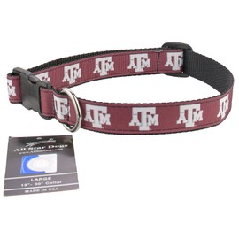 All Star Dogs Texas A&M Aggies Ribbon Dog Collar - Large