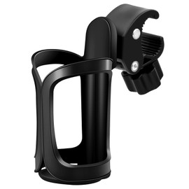 Bike Water Bottle Holder Cage Holder, Universal Bicycle Cup Holder, 360 Degrees Rotating Adjustable for Mountain Bike Stroller (Black)