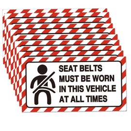10 Pack Seat Belts Must Be Worn In This Vehicle Sign Stickers for Car,4x2 Inch Viny Labels Stickers,Reminder for Car Van Truck Taxi.
