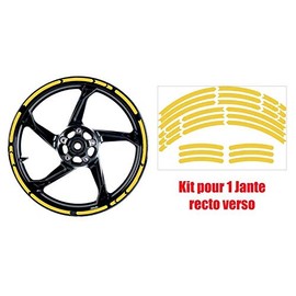YAMAHA RETRO REFLECTIVE WHEEL TRIM KIT MOTORCYCLE ROAD MOTORBIKE RIM TRIM SET FOR BETTER VISIBILITY (YELLOW)