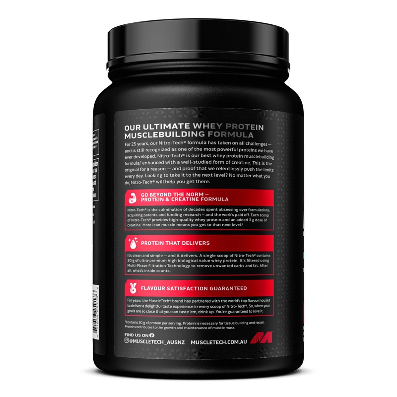 MuscleTech NitroTech Vanilla Whey Protein Powder 680 g