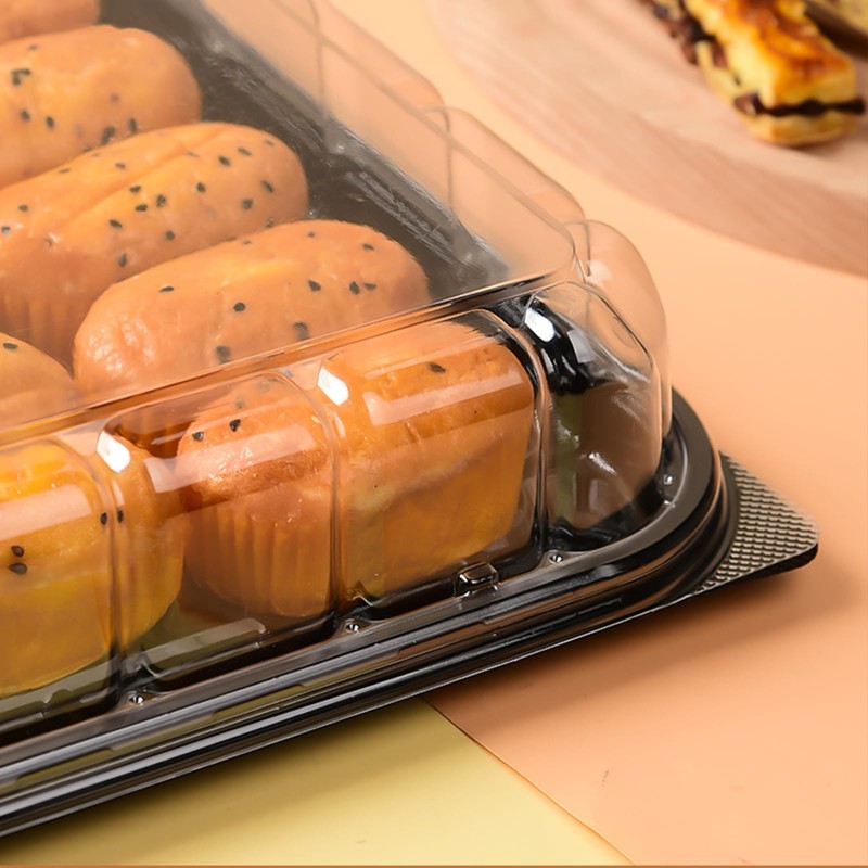 5 Pack Catering Trays with Lids Party Platters Dessert Bread