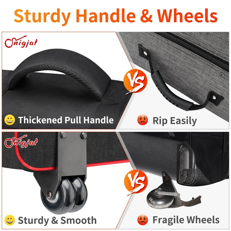 SNIGJAT 88 Key Keyboard Case with Wheels (Interior: 57.2"x18.2"x6.8"), Padded
