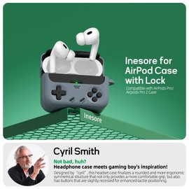 Inesore for Airpods Pro 2nd Generation Case Cover with Cleaner Kit,with Lock for Airpods Pro Case Cover,Classic Cool Funny Game Console Hard Air Pod Pro Case for Men Boy(Black)