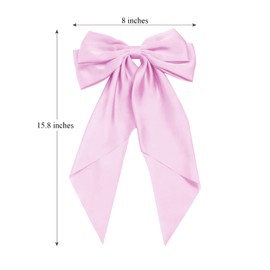 VIPPLUS Hair Bows for Women and Girls - 3 Pieces Big Hair Ribbon Bows with Barrettes Clips, Hair Accessories in Black/White/Pink