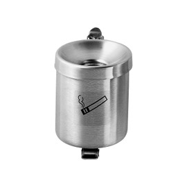 Unbekannt Outdoor Security Ashtray Wall Mounted Large Capacity Easy to Empty H 100 x Diameter 90 mm 0.6 Litre Stainless Steel