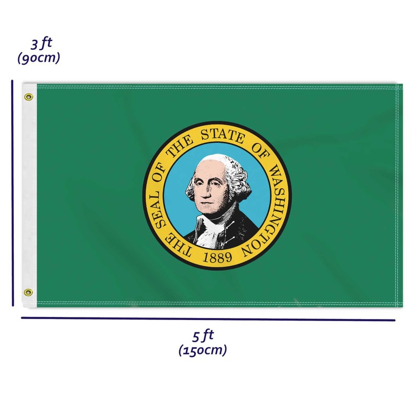 3×5 FT Washington State Flag, Large 100D USA State Outdoor