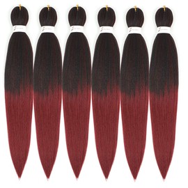 Pre-stretched Braiding Hair Professional Easy Crochet Braid Hair 26 Inch 6 Packs Hot Water Setting Soft Synthetic Braiding Hair Extension for Twist Senegalese Crochet Hair (26inch, #T530)