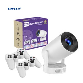 Topleo gaming projector Android 11 8k 3d hy300 pro smart game console projector home 4k video portable mini android projectorcolor: White, accessories: Bag, plug: EU