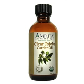 Amrita Aromatheapry: Organic Jojoba Oil, Clear - Refined Carrier Oil - A Base Oil for Aromatherapy, Massage, Essential Oils & More - Size: 240ML