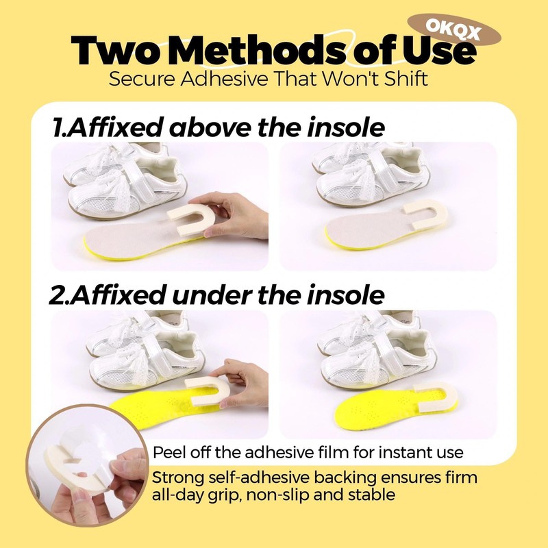 OKQX 24-Pack Horseshoe Heel Pads - Adhesive Horseshoe -Shape Cushions