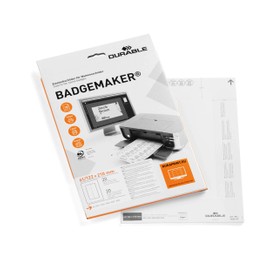 Durable BADGEMAKER Table Place Name Holder Inserts 61 /122 x 150 mm | Pack of 20 Inserts | PrinTable Place Holder Inserts | Create Professional Tags In Minutes