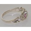 925 Sterling Silver Real Genuine Opal and Pink Tourmaline Womens