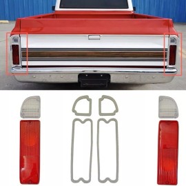 LIANGREN 2x Red LED Tailight & Tail Backup Lights Fit 1967-1972 Chevy / GMC Pickup Truck