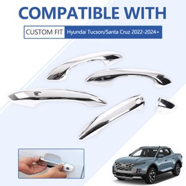Aunginsy Exterior Door Grab Handle Trim Cover Compatible with Hyundai Tucson/Santa Cruz 2022-2024, ABS Outside Front Rear Door Handle Panel Anti-Scratch Protector Shell Decorative Sticker Accessories