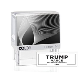 Imprue Trump Vance Make America Great Again Self-Inking Stamp - 3/4"" x 1-7/8"" - Patriotic Office Supplies, Political Memorabilia, Office Stamps, Custom Stamping, Durable Ink Stamp, Black