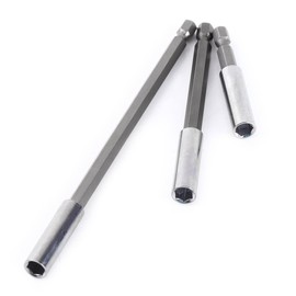 Electric Drill Screwdriver Extension, 1/4 Inch Hex Shank Magnetic Drill Extension Holder, Drill Extension Rod, 3 Pieces for Most Electric Screwdrivers, Drills and Bits