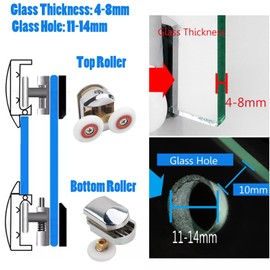 Cokritsm 25mm Shower Door Rollers for 4-8mm Glass Shower Runners for Sliding Shower Door Waterproof Shower Glass Door Roller Replacement Part Sliding Shower Door Runners Wheels