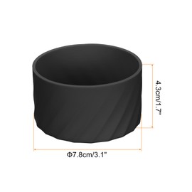 uxcell Silicone Boot Sleeve, Non-Slip Water Tumbler Bottom Sleeve Protector Cover for Water Bottles Tumbler, Black
