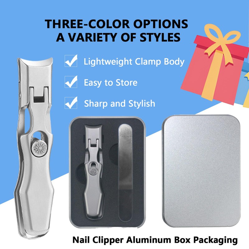 German Grip Nail Clippers with Catcher File & Safety Lock,
