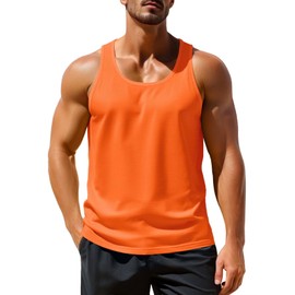 Zengjo Mens Running Tank Top(Orange,M)