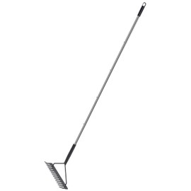 5.9FT--71IN Rake Heavy Duty Garden Rake,18IN Steel Tines Metal Head Rake Tool for Loosening Soil-Bow Rakes for Leaves,Yards