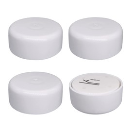 (4 pieces) height-adjustable furniture legs, round, diameter 55 mm, material: plastic, mounting via sticker (4, white)