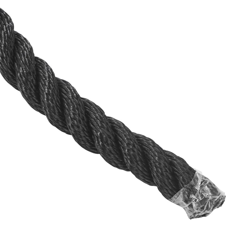 Aoneky 3/8 1/2 5/8 3/4 1 inch Black Twisted Rope