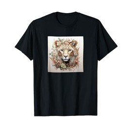 Leopard With Succulents Around Boho Style Graphic T-Shirt