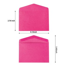 120 Pack Mini Envelopes Pink Small Envelopes Tiny Pockets with Gummed Flap for Valentine's Day Business Cards Small Gift Cards, 4.13"×2.76",(4 Colors, 30 for Each Color)