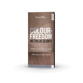 Colour Freedom Metallic Permanent Bronze Conditioning Hair Dye. Infused with Shea Butter and Argan Oil for Ultra Glossy Conditioned Hair. 100% grey coverage. By Knight & Wilson.