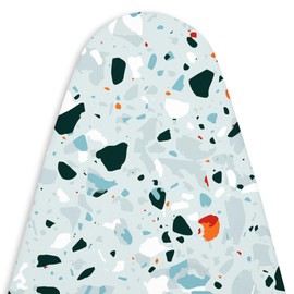 Encasa Homes Replacement Ironing Board Cover with Extra Thick Pad, Made in India, Standard (Fits Large Boards 15 x 54 inch) Elasticated, Scorch Resistant, Durable - Terrazzo Mint