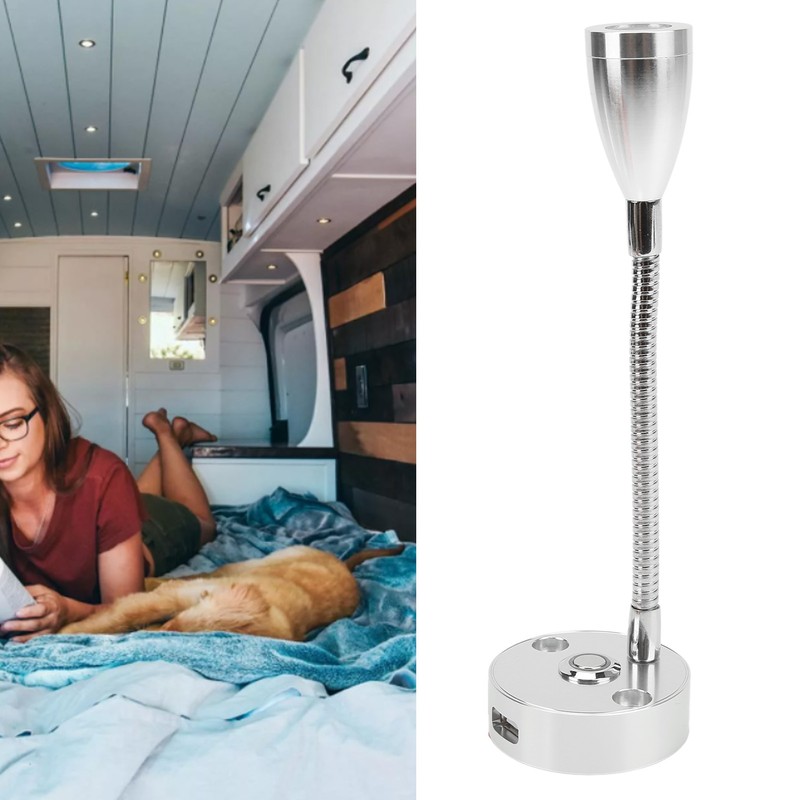 RV Reading Light Flexible Neck 3 Color Light 12‑24V 3W