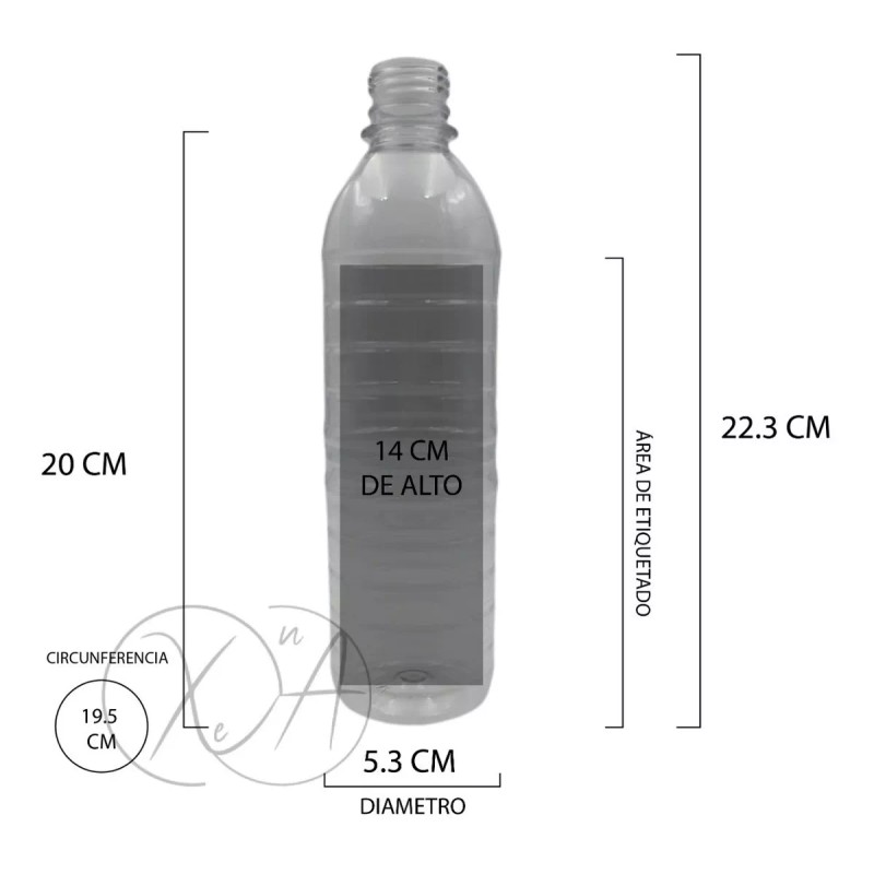 Xena Botella Agua Jugo Pet 500ml Con Tapa Seguridad Colores