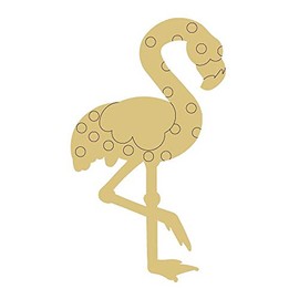 Flamingo Design by Lines Cutout Unfinished Wood Animal Kids Room Beach Coloring Book Door Hanger MDF Shape Canvas Style 2 Art 1 (24")