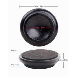 HilerPunk 4 Pieces Solid Wood Furniture Glides for Vertical Piano Casters for Furniture Sofa Bed Chair Felt Glides Non-slip and Low Noise for Protecting Hardwood Floors