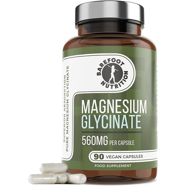 Barefoot Nutrition Magnesium Glycinate Supplement 560mg - 90 x 1-to-3